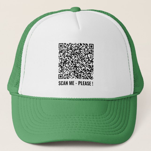 Custom QR Code Scan Info Personalised Trucker Hat (Front)