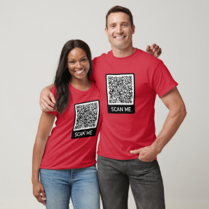 Custom QR Code Scan Info T-Shirt Funny Gift