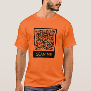 Custom QR Code Scan Info T-Shirt Gift Personalised
