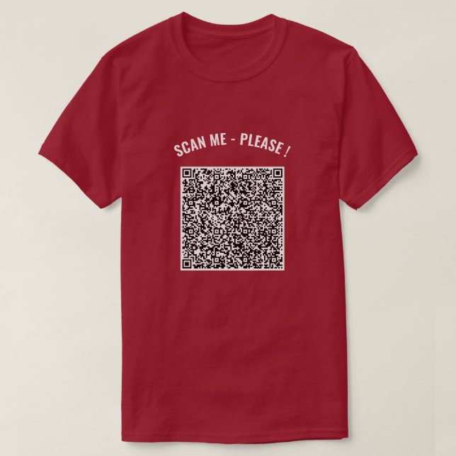 Custom QR Code Scan Info T-Shirt Personalised (Design Front)