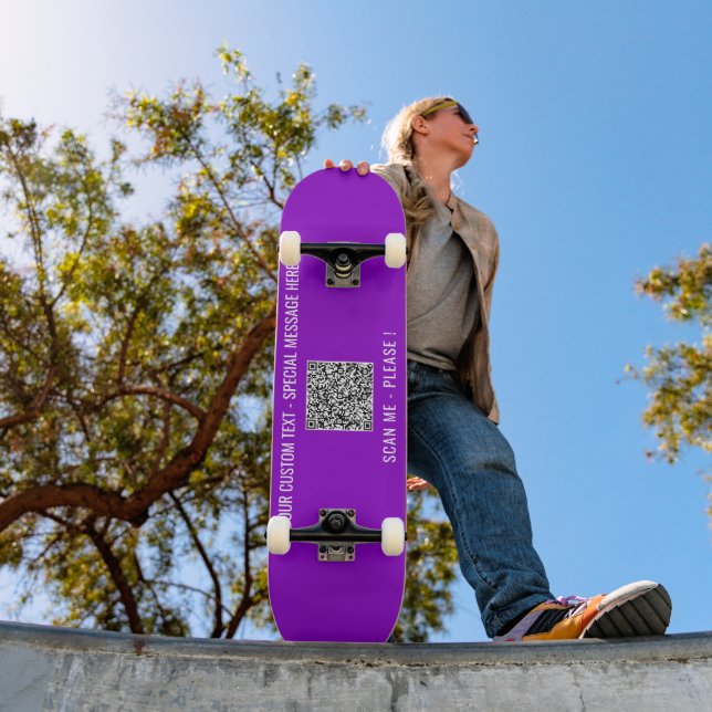 Custom QR Code Scan Info Text and Colour Skateboar Skateboard (Outdoor 1)