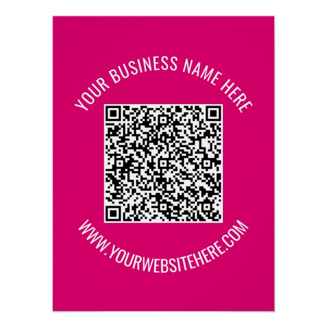 Custom QR Code Scan Info Text and Colours Poster (Front)