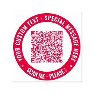 Custom QR Code Scan Info Text and Colours Stamp