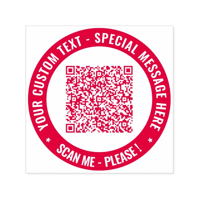 Custom QR Code Scan Info Text and Colours Stamp (Design)