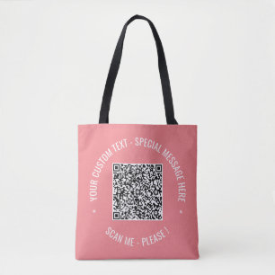 Custom QR Code Scan Info Text and Colours Tote Bag