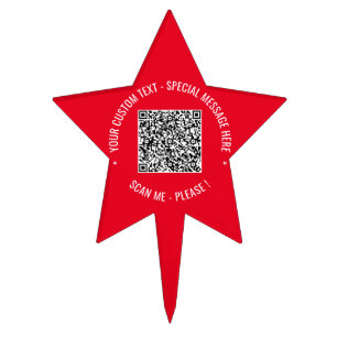 Custom QR Code Scan Info Text Colours Cake Topper