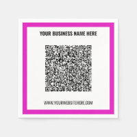 Custom QR Code Scan Info Text Napkins Your Colours