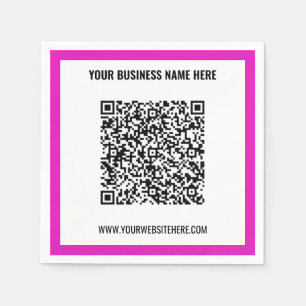 Custom QR Code Scan Info Text Napkins Your Colours