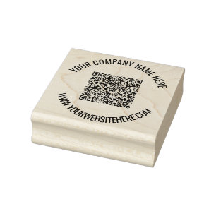 Custom QR Code Scan Info Text Personalised Stamp