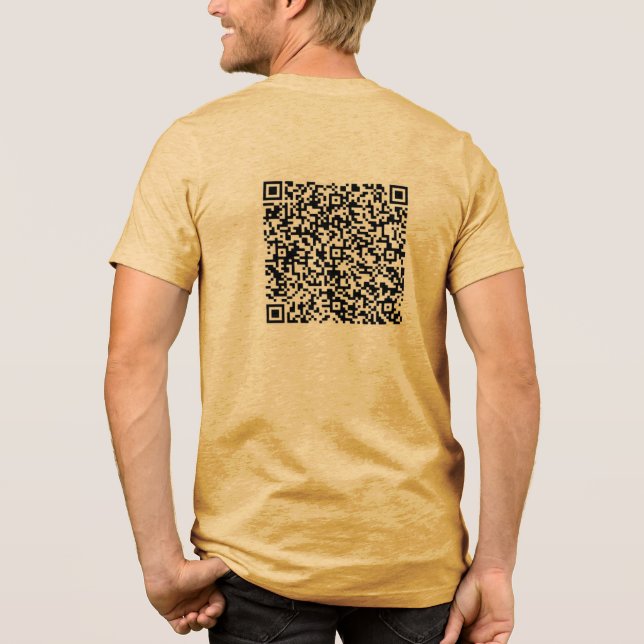 Custom QR Code Scan Info Your Own Design Funny Tri-Blend Shirt (Back)