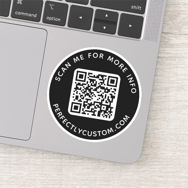 Custom QR code Scan me for more info black (Detail)