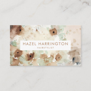 Custom QR Code Scannable Watercolor Floral Boho Business Card