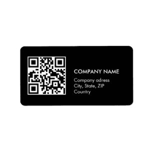 Custom qr code simple black business Address Label
