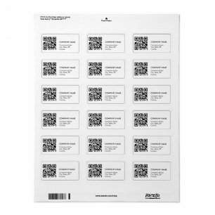 Custom qr code simple white business Address Label