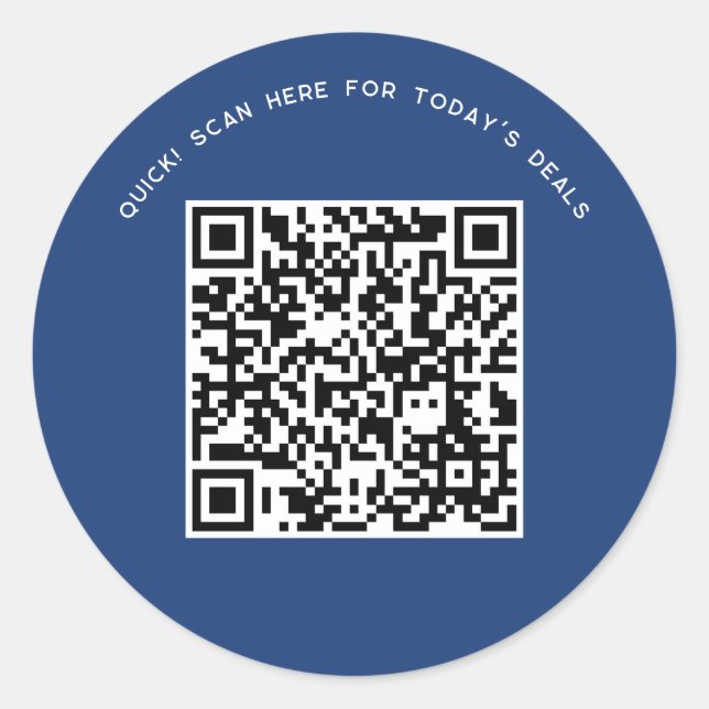 Custom QR Code Small Business Marketing Classic Round Sticker (Front)