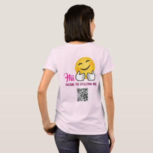 Custom QR Code Social Media Follow Me T shirt