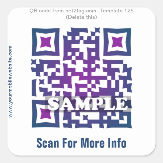 Custom QR code sticker (QR code template #126) (Front)