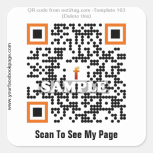 Custom QR code sticker (QR code template #163)