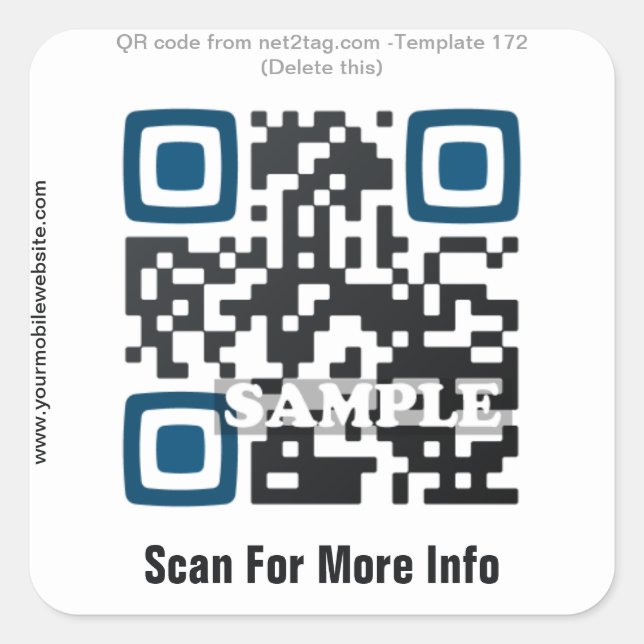 Custom QR code sticker (QR code template #172) (Front)