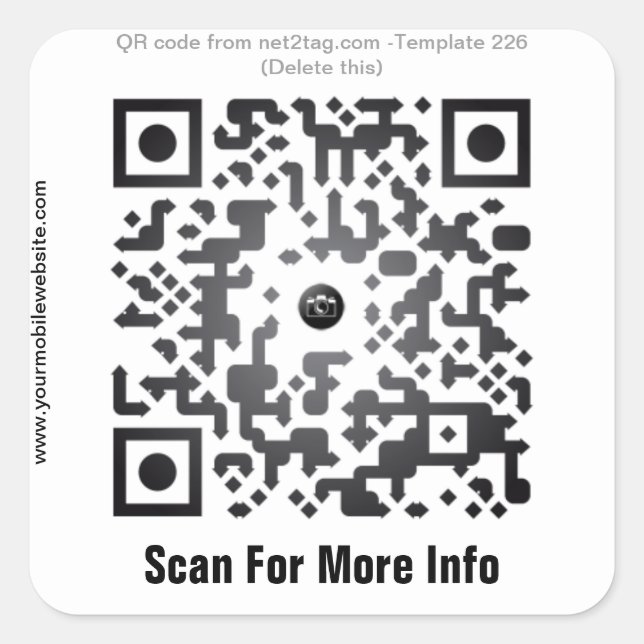 Custom QR code sticker (QR code template #226) (Front)