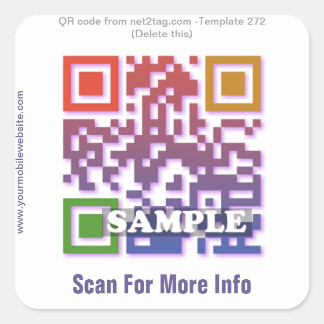 Custom QR code sticker (QR code template #272) (Front)