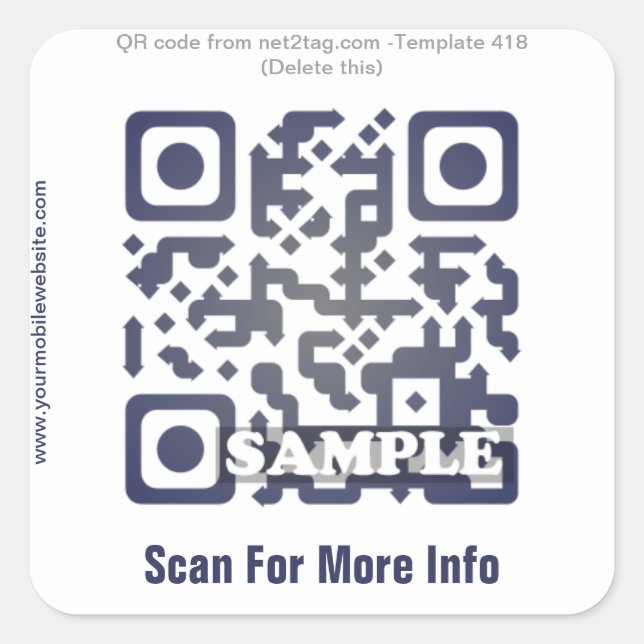 Custom QR code sticker (QR code template #418) (Front)