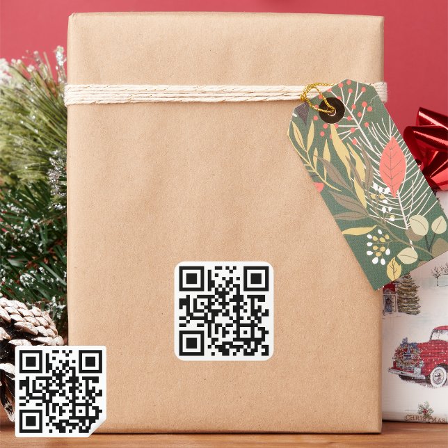 Custom QR Code Stickers: Boost Your Business  Square Sticker (Custom QR Code Stickers: Boost Your Business with Easy Scanning)