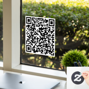 Custom QR Code Store Business Chic Trendy  Window Cling