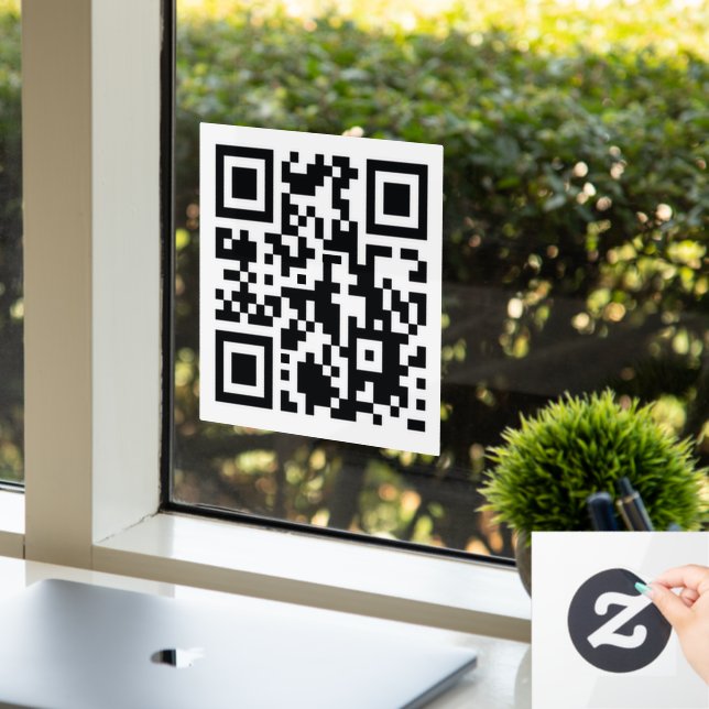 custom QR Code Store Sale business elegant modern Window Cling (Office)