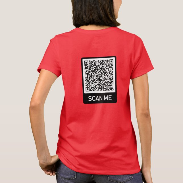 Custom QR Code T-Shirt Scan Info Your Funny Gift (Back)
