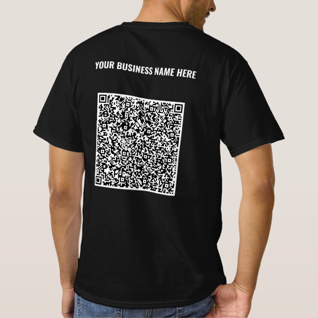 Custom QR Code T-Shirt with Your Business Name (Back)
