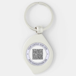 Custom QR Code Text and Color Promotional Keychain