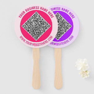 Custom QR Code Text and Colour Promotional Hand Fa Fan