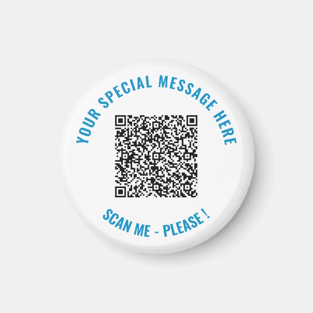 Custom QR Code Text and Colours Your Magnet Gift (Front)