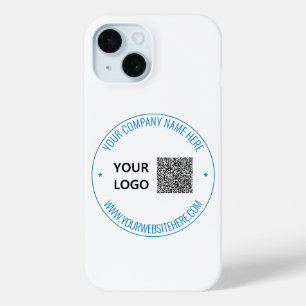 Custom QR Code Text and Logo iPhone Case Template