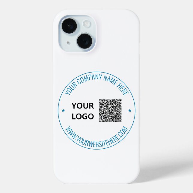 Custom QR Code Text and Logo iPhone Case Template (Back)