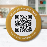 Custom QR Code Text Black White Gold 6 Cm Round Badge<br><div class="desc">Upload a QR code, add text, and easily create your personalised button. Click CUSTOMIZE FURTHER to change the border colour or text colour. You can TRANSFER this DESIGN on other Zazzle products and adjust it to fit most of the Zazzle items. Standard Studio designs are made in high-resolution vector graphics...</div>