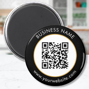 Custom QR Code Text Black White Magnet