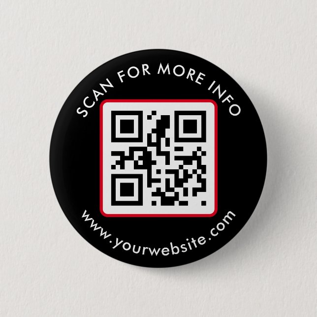 Custom QR Code Text, Business 6 Cm Round Badge (Front)