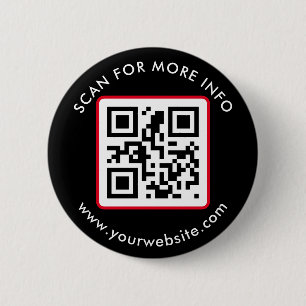 Custom QR Code Text, Business 6 Cm Round Badge