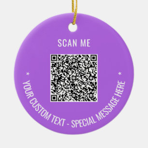 Custom QR Code Text Christmas Ornament Your Colour
