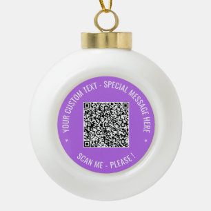 Custom QR Code Text Christmas Ornament Your Colour