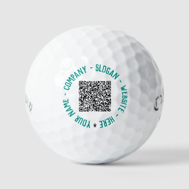 Custom QR Code Text Colours Promotional Golf Balls (Front)