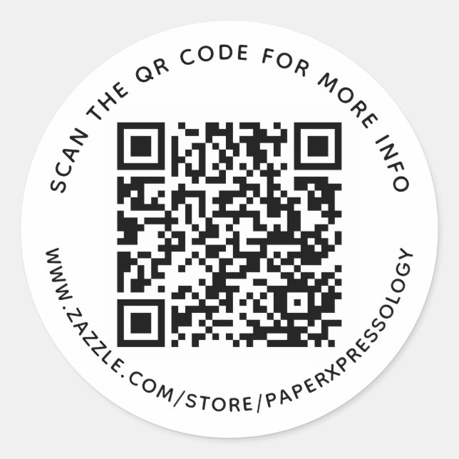 Custom QR Code Text Favour Gift Label Sticker  (Front)