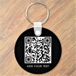 Custom QR Code Text Modern Black White Business Key Ring<br><div class="desc">Upload a QR code, add text, and easily create your personalised keychain. Click EDIT to change the background colour or text colour. You can TRANSFER this DESIGN on other Zazzle products and adjust it to fit most of the Zazzle items. Standard Studio designs are made in high-resolution graphics for a...</div>