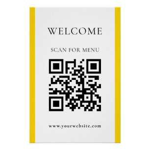 Custom QR Code Text Modern Business Glossy Poster