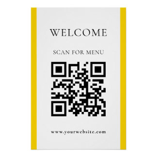 Custom QR Code Text Modern Business Glossy Poster