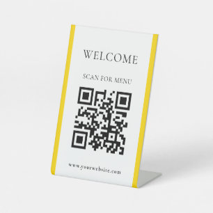 Custom QR Code Text Modern Business Pedestal Sign