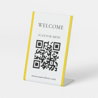 Custom QR Code Text Modern Business Pedestal Sign