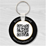 Custom QR Code Text Modern Gold White Business Key Ring<br><div class="desc">Upload a QR code, add text, and easily create your personalised keychain. Click EDIT to change the background colour or text colour. You can TRANSFER this DESIGN on other Zazzle products and adjust it to fit most of the Zazzle items. Standard Studio designs are made in high-resolution vector graphics for...</div>